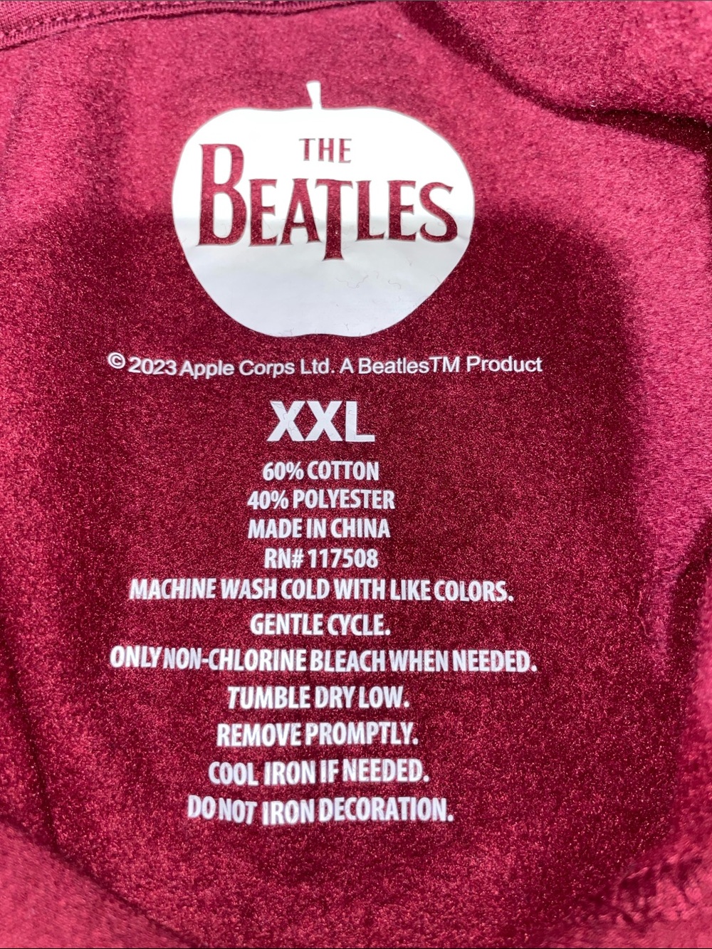 NWOT The Beatles Maroon Pullover Hoodie with Abbey Road Graphic - Picture 2 of 2